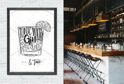 手绘鸡尾酒矢量插画素材素材合辑 Poster-Cocktai