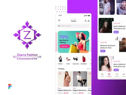 时尚的商城平台电子商务APP应用设计UI套件