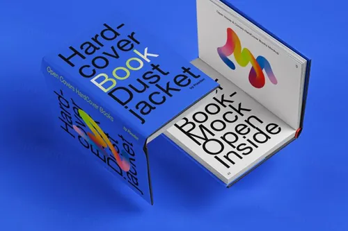 精装书籍封面内页设计提案场景展示样机模板 Open Insi