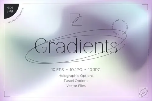 时尚闪耀的全息镀铬渐变背景素材 Holo Gradient