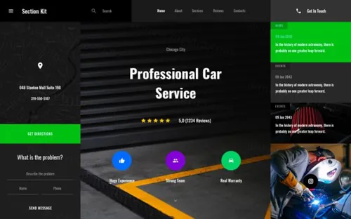 汽车服务网页UI设计模版 Car Service Website Te