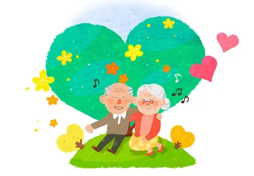 韩国老年黄昏恋晚年生活PSD高清分层插画素材 ti246a5802