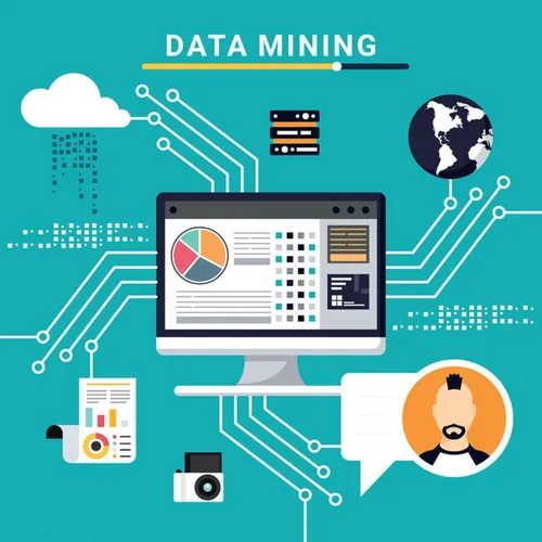 数据挖掘矢量插图Data Mining Illustration