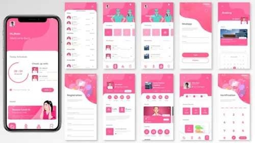 医疗健康应用APP UI模板(FIG,SVG)