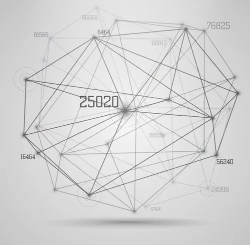 科技感大数据信息可视化线条抽象图形网络连接概念背景矢量设计素材Big data