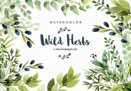 手绘清新树叶花环PNG免扣元素Fresh leaf rose