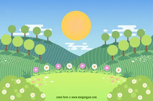 矢量春季春天田园花卉插画元素Field flower vec