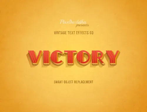 美式复古电影标题海报文本字体特效文字效果PSD模板 Vintage Text Effects