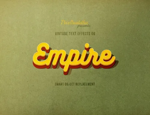 美式复古电影标题海报文本字体特效文字效果PSD模板 Vintage Text Effects
