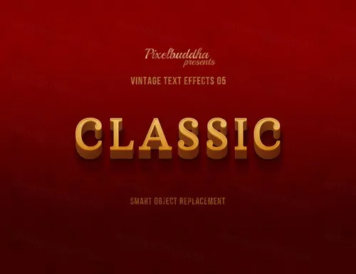 美式复古电影标题海报文本字体特效文字效果PSD模板 Vintage Text Effects