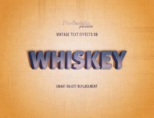 美式复古电影标题海报文本字体特效文字效果PSD模板 Vintage Text Effects