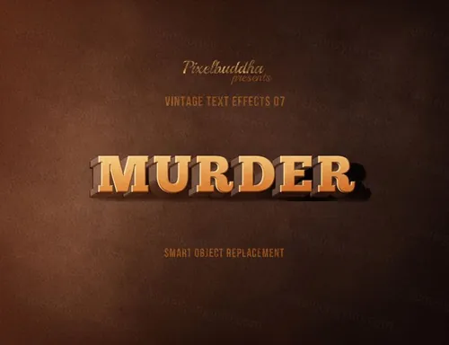 美式复古电影标题海报文本字体特效文字效果PSD模板 Vintage Text Effects