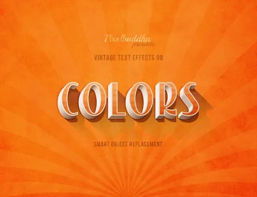 美式复古电影标题海报文本字体特效文字效果PSD模板 Vintage Text Effects