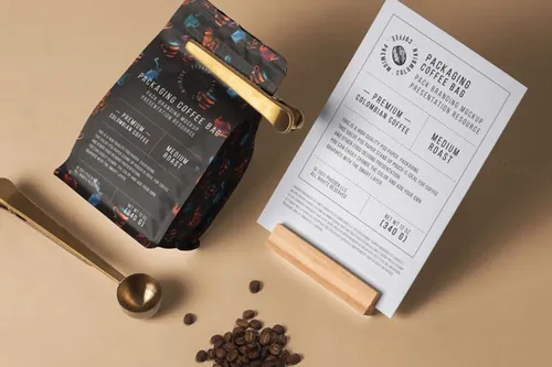 品牌咖啡袋Psd包装样机 Coffee Bag Psd Packaging Mockup