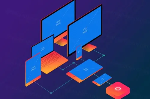 2.5D的响应式网页设计样机devices mockup