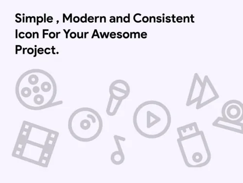 多媒体线路图标Multimedia Line Icon