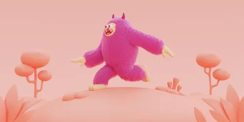 高质量三维渲染憨态可掬的卡通雪人Yeti高清背景图片素材