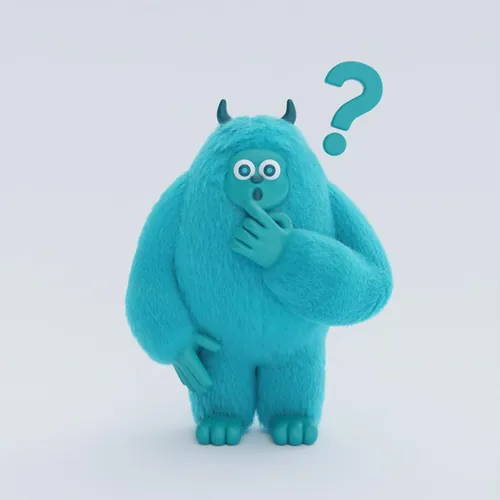 高质量三维渲染憨态可掬的卡通雪人Yeti高清背景图片素材