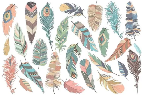 Tribal Feathers Vector PNG-amp; JPG Set