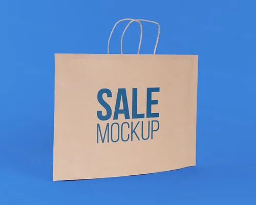 纸袋购物袋环保袋品牌设计贴图样机PSD模板 Paper bag concept with mock-up