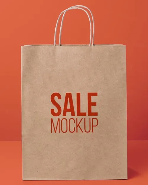 纸袋购物袋环保袋品牌设计贴图样机PSD模板 Paper bag concept with mock-up