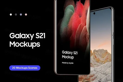 三星盖世安卓手机移动APP界面UI设计样机模板 Galaxy