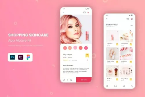 美妆电商移动APP UI模板（XD）