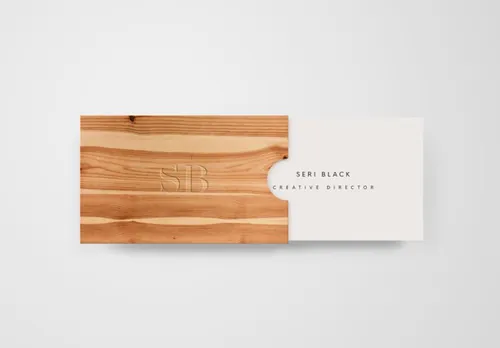 木盒企业名片样机模板 Wooden Box Business Card Mockup
