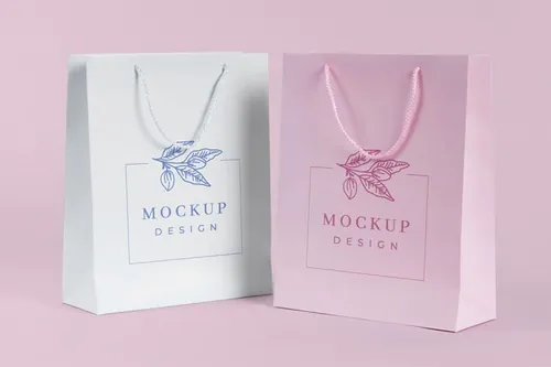 纸袋购物袋环保袋品牌设计贴图样机PSD模板 Paper bag concept with mock-up