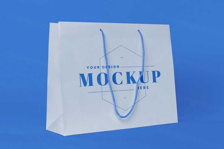 纸袋购物袋环保袋品牌设计贴图样机PSD模板 Paper bag concept with mock-up