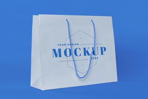 纸袋购物袋环保袋品牌设计贴图样机PSD模板 Paper bag concept with mock-up