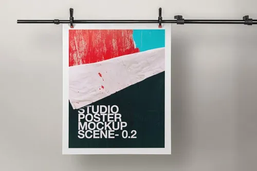 海报样机场 Studio Psd Poster Mockup Scene 2