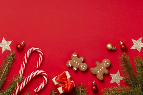 极简圣诞节主题装饰元素4K高清红色背景设计素材 christ