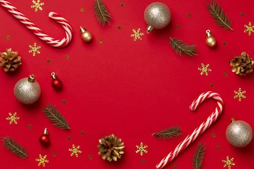 极简圣诞节主题装饰元素4K高清红色背景设计素材 christ