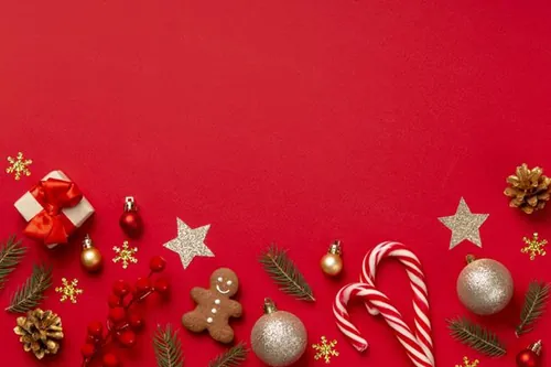 极简圣诞节主题装饰元素4K高清红色背景设计素材 christ