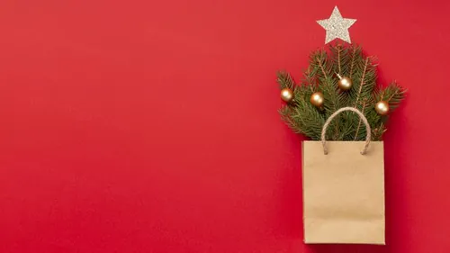 极简圣诞节主题装饰元素4K高清绿色背景设计素材 christ