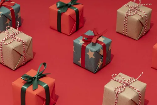 极简圣诞节礼盒礼品盒包装盒装饰元素4K高清背景设计素材 ch