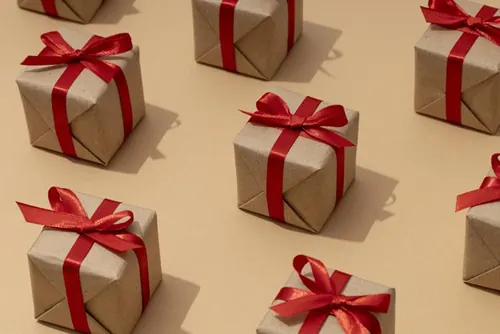 极简圣诞节礼盒礼品盒包装盒装饰元素4K高清背景设计素材 ch