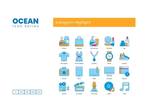 海洋系列封面图标Instagram Highlight Cover Icons