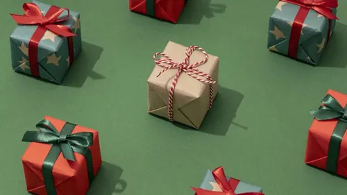 极简圣诞节礼盒礼品盒包装盒装饰元素4K高清背景设计素材 ch