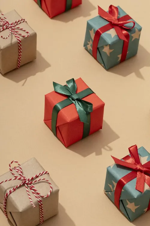 极简圣诞节礼盒礼品盒包装盒装饰元素4K高清背景设计素材 ch