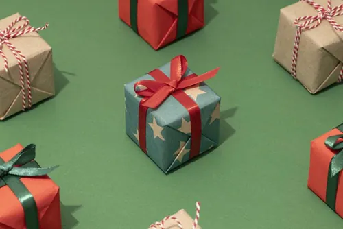 极简圣诞节礼盒礼品盒包装盒装饰元素4K高清背景设计素材 ch