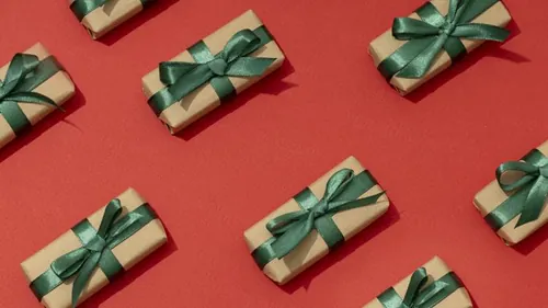 极简圣诞节礼盒礼品盒包装盒装饰元素4K高清背景设计素材 ch