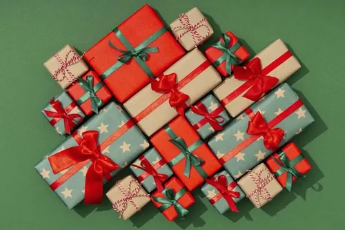 极简圣诞节礼盒礼品盒包装盒装饰元素4K高清背景设计素材 ch