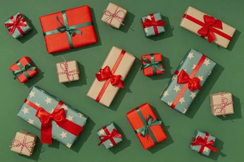 极简圣诞节礼盒礼品盒包装盒装饰元素4K高清背景设计素材 ch