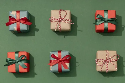 极简圣诞节礼盒礼品盒包装盒装饰元素4K高清背景设计素材 ch