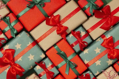 极简圣诞节礼盒礼品盒包装盒装饰元素4K高清背景设计素材 ch