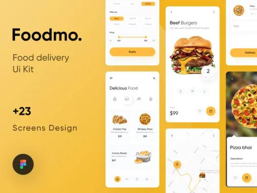 外卖快餐订餐移动APP应用UI界面素材 Foodmo - Food D