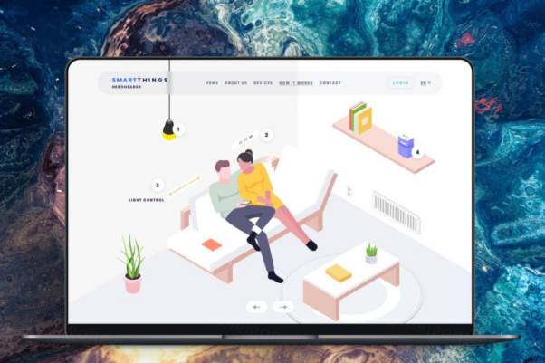 矢量 等距概念巨无霸网页2.5D头图modern flat design