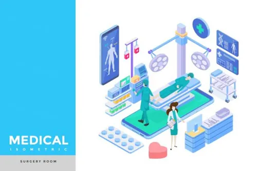 时尚多用途的2.5D等轴等距医生手术室医院surgery-room-i